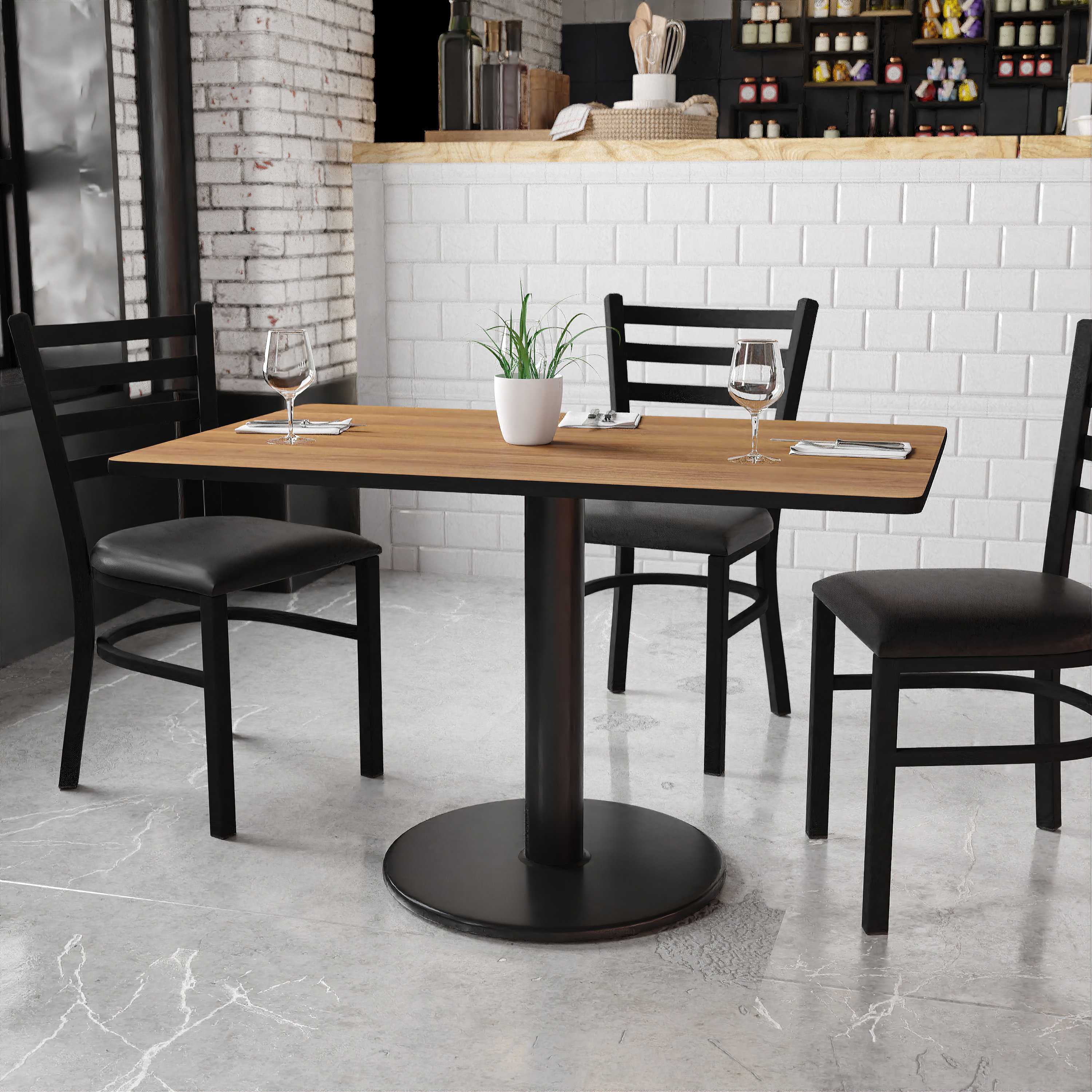 Symple Stuff Perin 30 x 48 Rectangular Laminate Table Top with 24 Round Table Height Base Wayfair